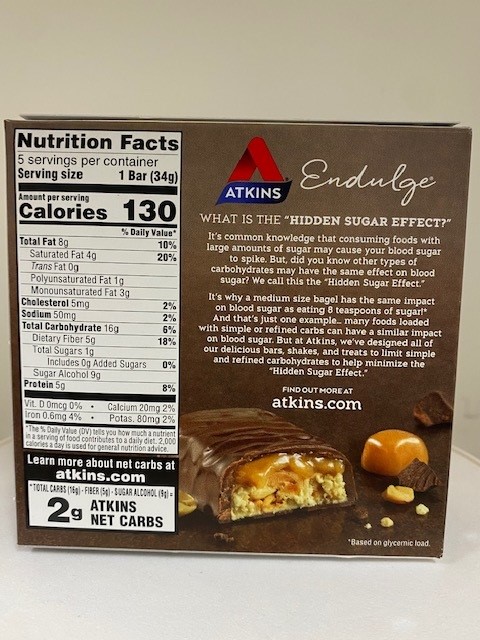 Atkins Endulge Low Carb Caramel Nut Chews Box of 5