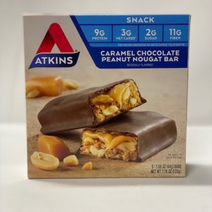 Atkins Advantage Caramel Chocolate Peanut Nougat Box of 5 Bars