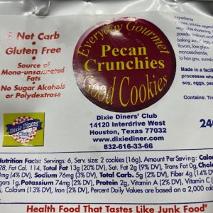 Dixie Diners Low Carb Pecan Crunchies Cookies 12 pack
