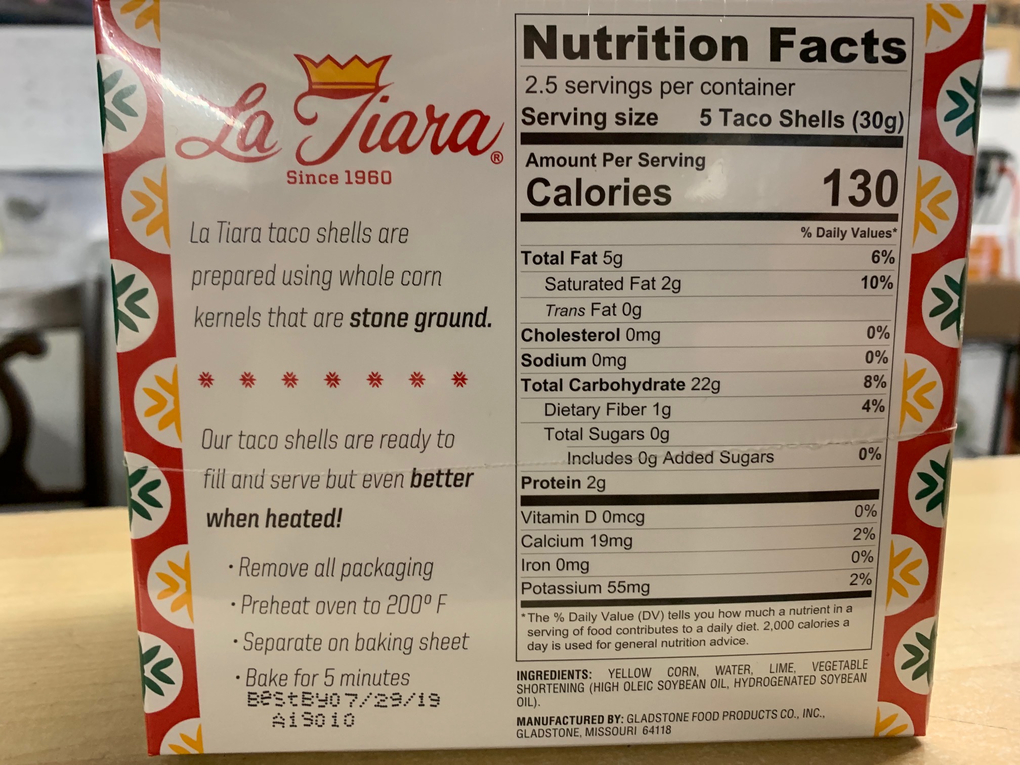 Hard Corn Taco Shell Nutrition - NutritionWalls