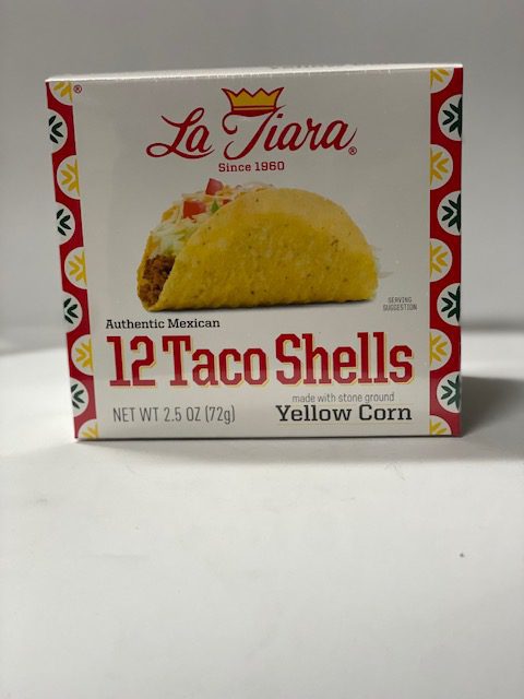 La Tiara Low Carb Taco Shells Yellow Corn Box of 12