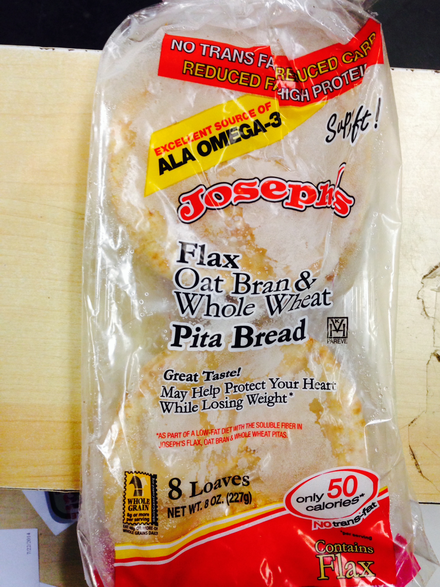 Joseph's Flax Oat Bran Whole Wheat Mini Pita bag of 8 - Lo ...