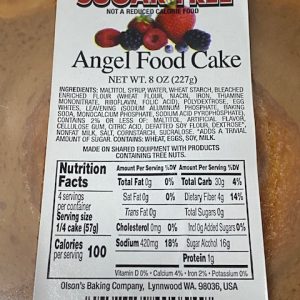 Ann Maries Angel Food Cake, Sugar Free