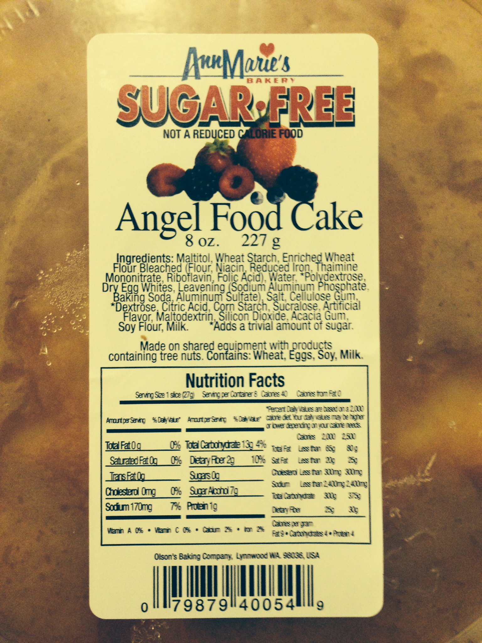 Ann Marie's Sugar Free Angel Food Cake - Lo Carb U