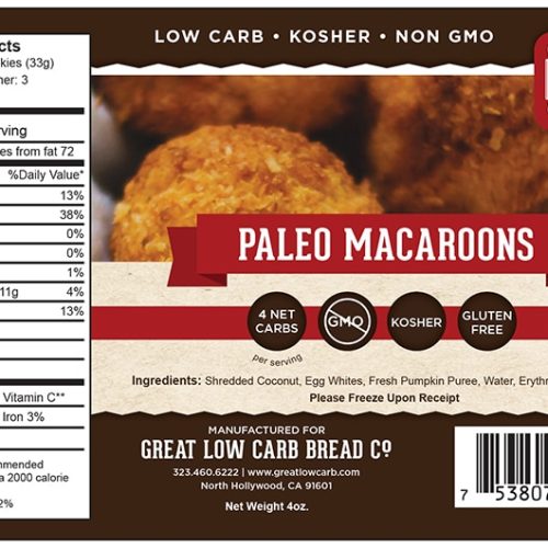 Great Low Carb Bread Company Paleo Macaroons 4oz