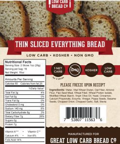 Great Low Carb Thin  Sliced Everything Bread