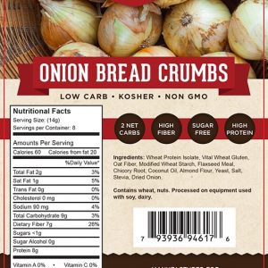 Great Low Carb Bread Crumbs Onion Flavor 4 Pack