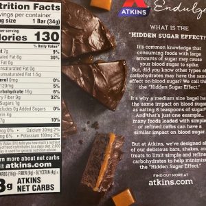Atkins Endulge Chocolate Caramel Fudge Brownie Dessert Bar of 5
