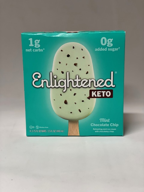 ENLIGHTENED KETO MINT CHOCOLATE CHIP ICE CREAM BARS PICKUP ONLY