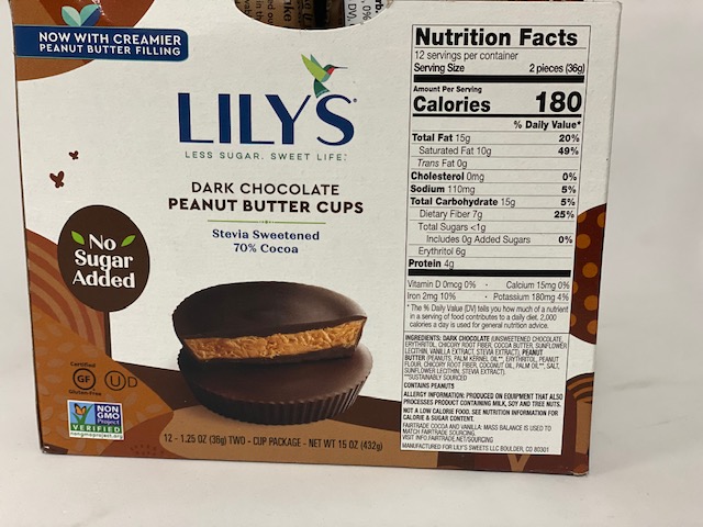 Lily's Milk Chocolate Style Peanut Butter No Sugar Added Cups