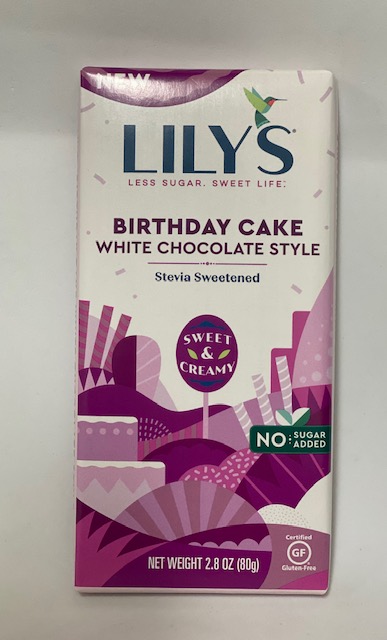 Lily's Birthday Cake White Chocolate Style bar 2.8 oz