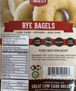 Great Low Carb Rye Bagels Bags