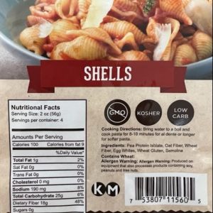 Great Low Carb Shells Pasta 8 oz.