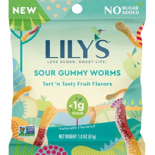 Lily's Sour Gummy Worms 1.8 oz